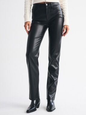 Abercrombie & Fitch the 90’s Straight Ultra High Rise Vegan Leather Pants